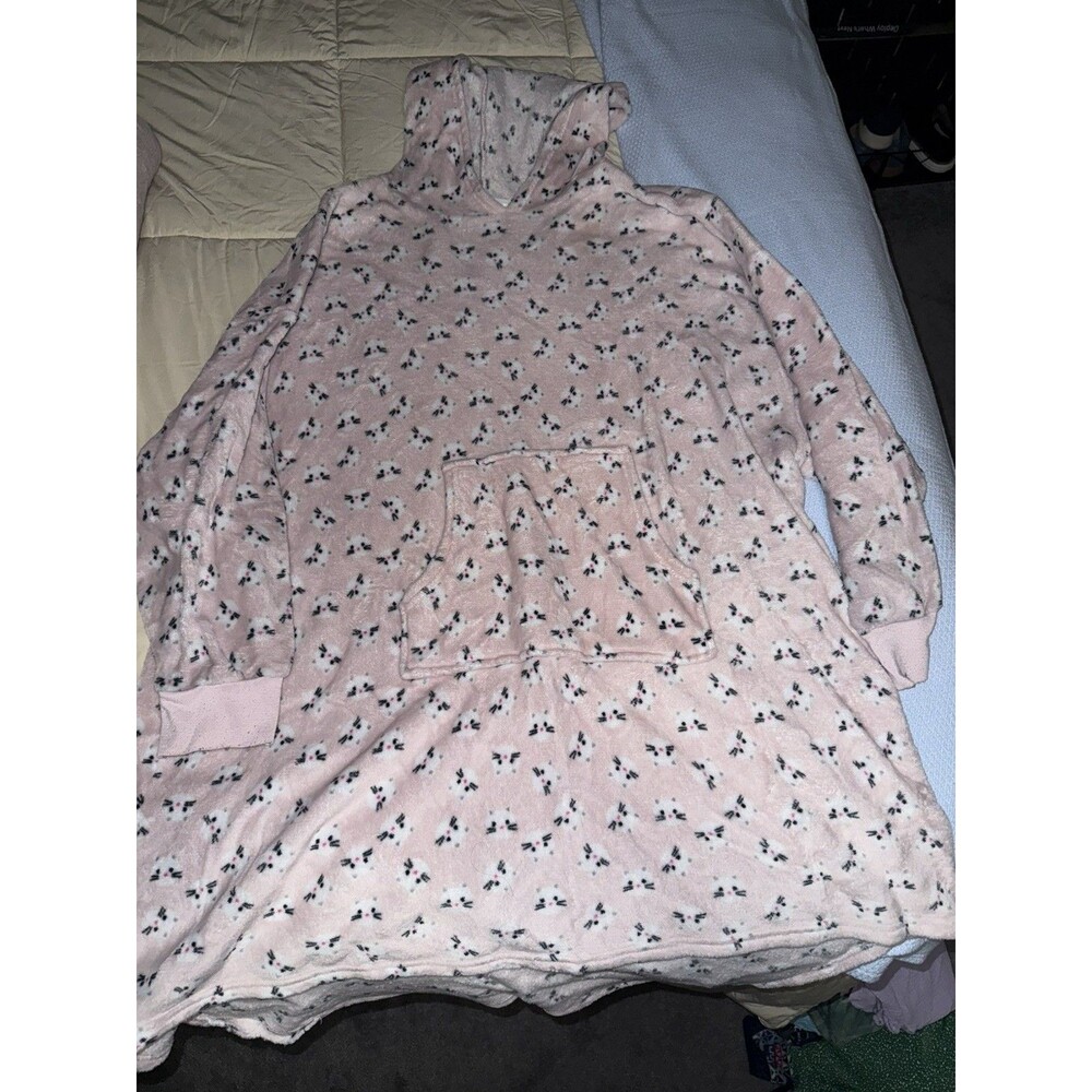 Rene Rofe Sleepwear pink oversized sleepwear hoodie cat cozy